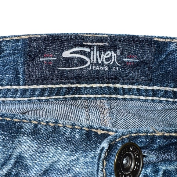 Silver GORDIE Men’s Jeans SZ 36x29 Straight Leg Relaxed Fit Dark Wash Fading - Picture 3 of 7